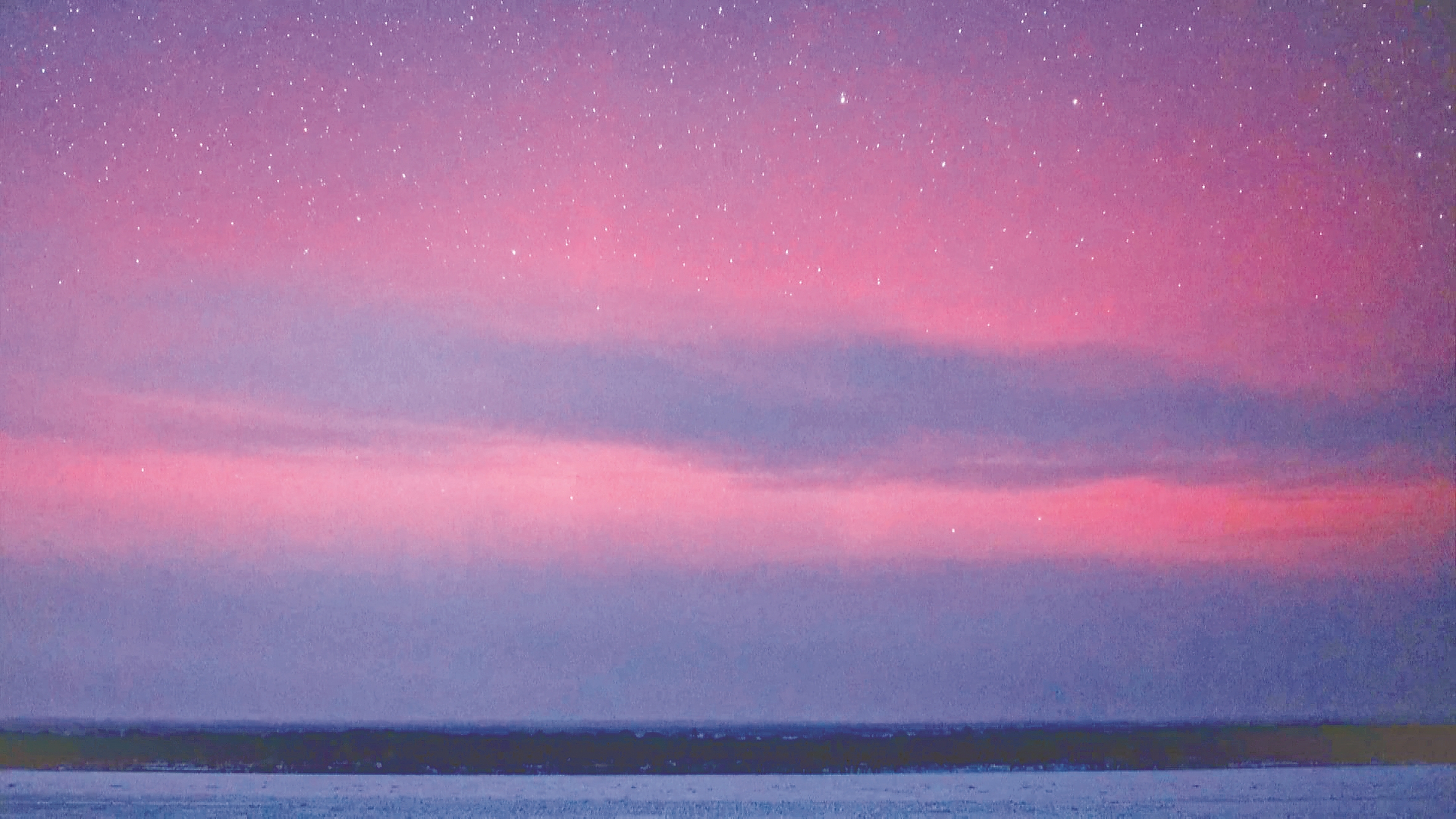 嘉荫县迎2026年首场极光 冰雪夜空现绚烂光影奇观